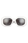 Versace 56mm Geometric Sunglasses In White