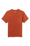 Billy Reid Washed Organic Cotton Pocket T-shirt In Burnt Orange