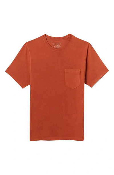Billy Reid Washed Organic Cotton Pocket T-shirt In Burnt Orange