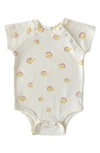 Pehr Babies' Organic Cotton Bodysuit In Ivory/ Marigold2