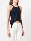 Dion Lee Ribbed Stretch Organic Cotton Corset Tank In Navy