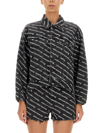 Alexander Wang Printed Denim Jacket In Black