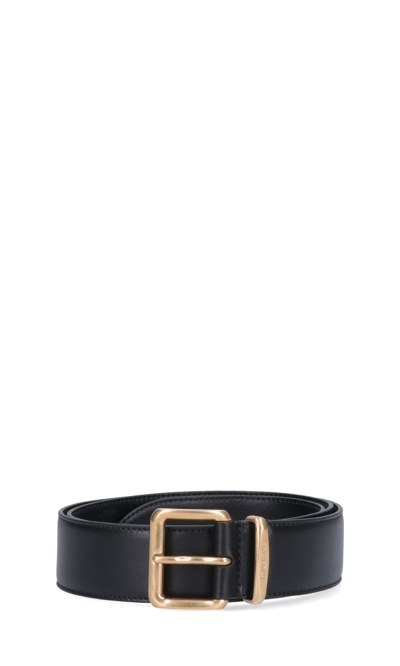 Miu Miu Knotted Calf Leather Belt In Black  