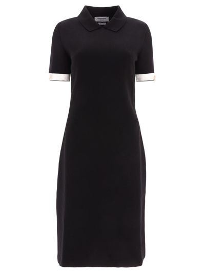 Thom Browne Bow-detailed Cotton-blend Dress In Black