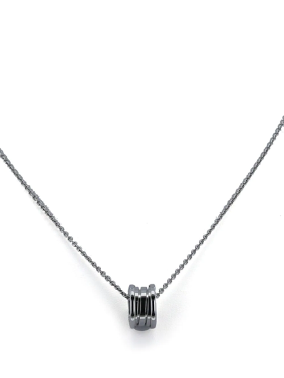 Pre-owned Bvlgari 18kt White Gold B.zero1 Necklace In Silver