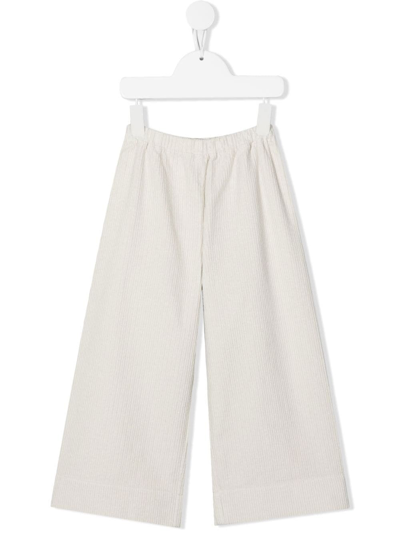 Il Gufo Kids' Wide-leg Elasticated-waistband Trousers In 白色