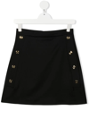 Balmain Teen Embossed-button Detail Skirt In Black