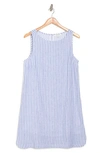 Beachlunchlounge Alina Stripe Linen & Cotton Shift Dress In Misty Lines