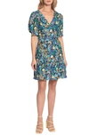DONNA MORGAN FOR MAGGY TWIST FRONT PUFF SLEEVE DRESS