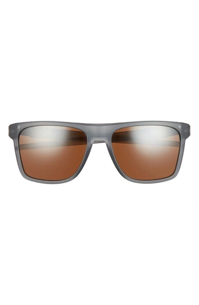 Oakley 57mm Polarized Rectangular Sunglasses In Grey Smoke