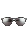 Oakley 54mm Polarized Round Sunglasses In Matte Black