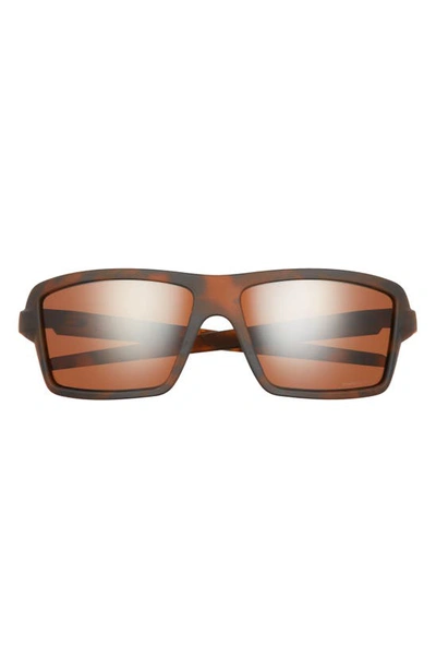 Oakley 63mm Polarized Rectangular Sunglasses In Tortoise