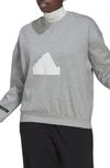 Adidas Originals Crewneck Logo Sweatshirt In Medium Grey Heather