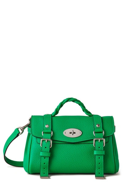 Mulberry Mini Alexa Leather Satchel In Lawn Green