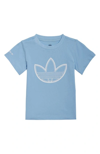 Adidas Originals Babies' Adidas Kids' Sport Collection Trefoil Graphic Tee In Clear Sky