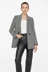 ANINE BING ANINE BING MADELEINE BLAZER IN BLACK AND WHITE HOUNDSTOOTH