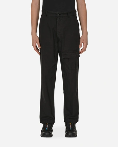 Awake Ny Embroidered Cargo Trousers In Black