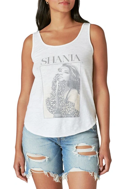 Lucky Brand Shania Cotton Graphic Tank In Bright White
