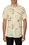 O'neill Yabro Hibiscus Short Sleeve Button-up Shirt In Light Yellow