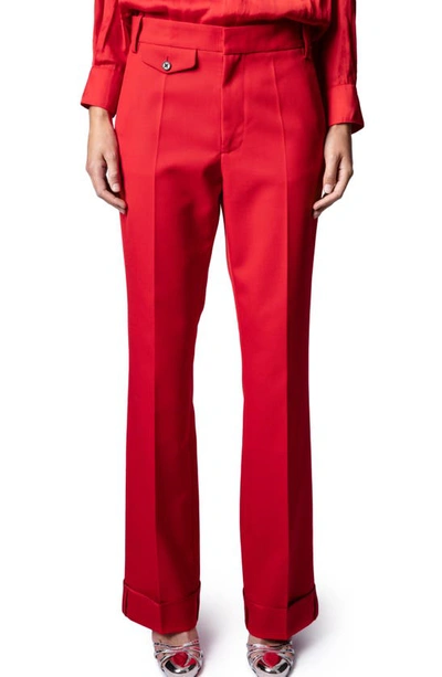 Zadig & Voltaire Pressed-crease Flared Trousers In Coquelicot
