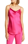 Cinq À Sept Marta Cowl-neck Silk Camisole In Pink Azalea