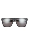 Oakley 57mm Polarized Rectangular Sunglasses In Black
