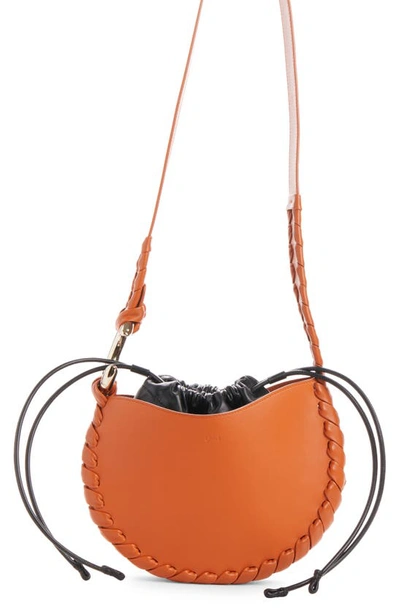 Chloé Small Hobo Drawstring Crossbody Bag In Henna Orange