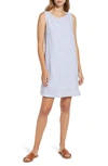 Beachlunchlounge Alina Stripe Linen & Cotton Shift Dress In Misty Lines