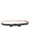 Kate Spade Bow Belt In Black/ Gold