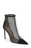 Jimmy Choo Bing 100 Crystal-embellished Suede And Mesh Heeled Boots In Black