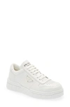 Prada Leather Sneaker In Bianco