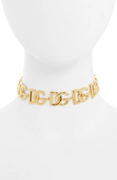 Dolce & Gabbana Gold-plated Interlocking Logo Choker Necklace