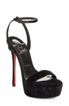 Christian Louboutin Loubi Queen Alta 150 Leather Platform Sandals In Black