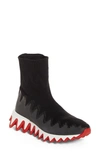 Christian Louboutin Sharky Pull-on Sock Sneakers In Black