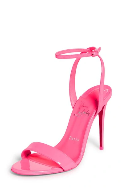 Christian Louboutin Loubigirl 100 Patent Leather Sandals In Pink
