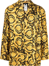 Versace Men's Baroque Silk Pajama Top In Black