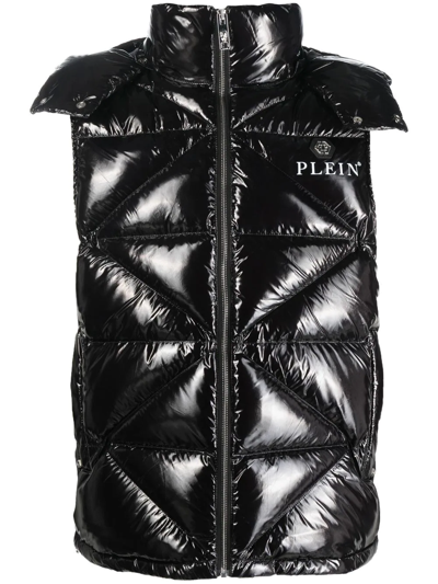 Philipp Plein Sleeveless Quilted Down Jacket Down Jacket In Black