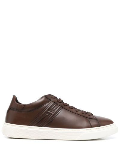 Hogan Lace-up Low-top Trainers In Brown
