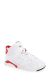 Jordan Kids' Air  6 Retro High Top Sneaker In White/ University Red/ Black