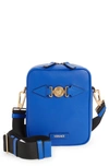 Versace First Line Biggie Medusa Coin Phone Crossbody Bag In Royal Blue/ Versace Gold