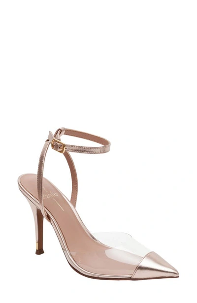 Linea Paolo Yuki Pointed Toe Pump In Clear/ Rose Quartz