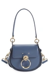 Chloé Small Tess Leather Crossbody Bag In Blue