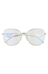 Prada 57mm Irregular Sunglasses In Pale Gold