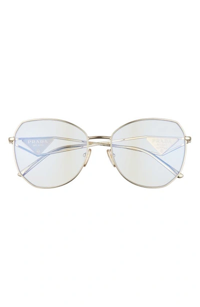 Prada 57mm Irregular Sunglasses In Pale Gold