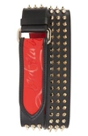 Christian Louboutin Loubi Spiked Leather Belt In Black Gold