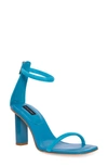 Natori Glow Suede Ankle-cuff Sandals In Peacock Teal