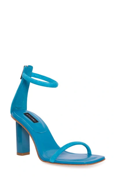 Natori Glow Suede Ankle-cuff Sandals In Peacock