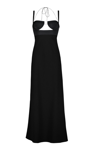 Anna October Veronique Cutout Bra-top Maxi Dress In Black