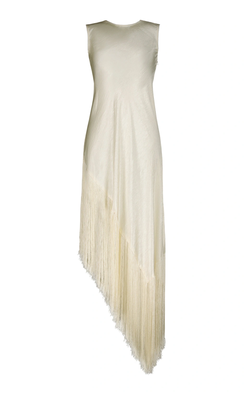 anna october whispering angel fringed satin midi dress Anna October Whispering Angel Fringed Satin Midi Dress In White - 60% Off