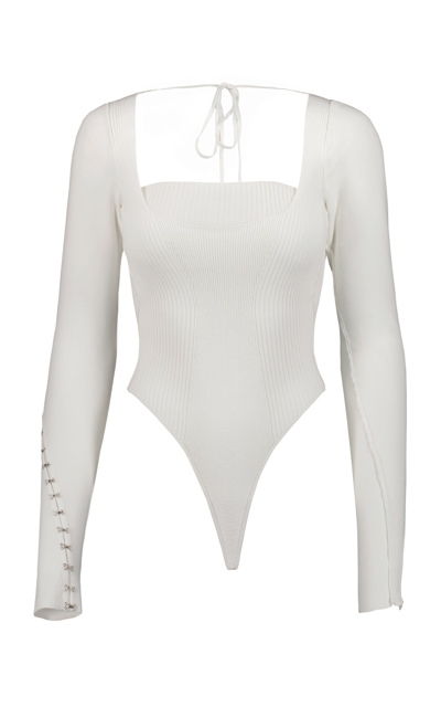 Anna October Women's Chloe Slit Sleeve Knit Top In White